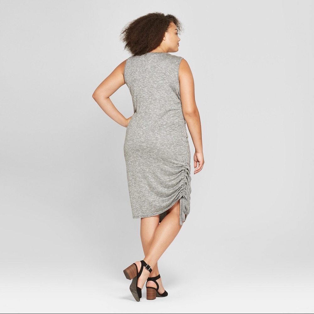 Women's Plus Size Ruched Side Knit Dress - Ava-A91 - Picture 3 of 3